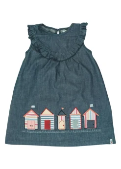 Lilly & Sid Grey Beach Hut Applique Dress (24 Months- 8 Years)