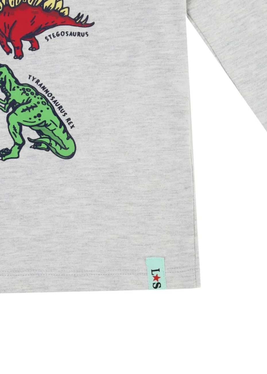 Lilly & Sid Grey Dinosaur Print Top (0-8 Years)