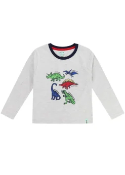 Lilly & Sid Grey Dinosaur Print Top (0-8 Years)