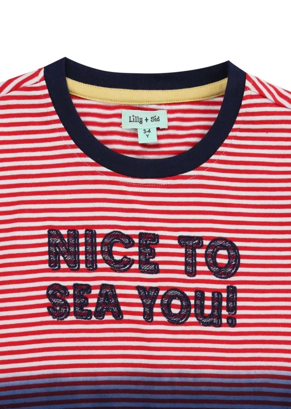 Lilly & Sid Multi Coloured Nice To Sea You Slogan Print T Shirt (0-8 Years)