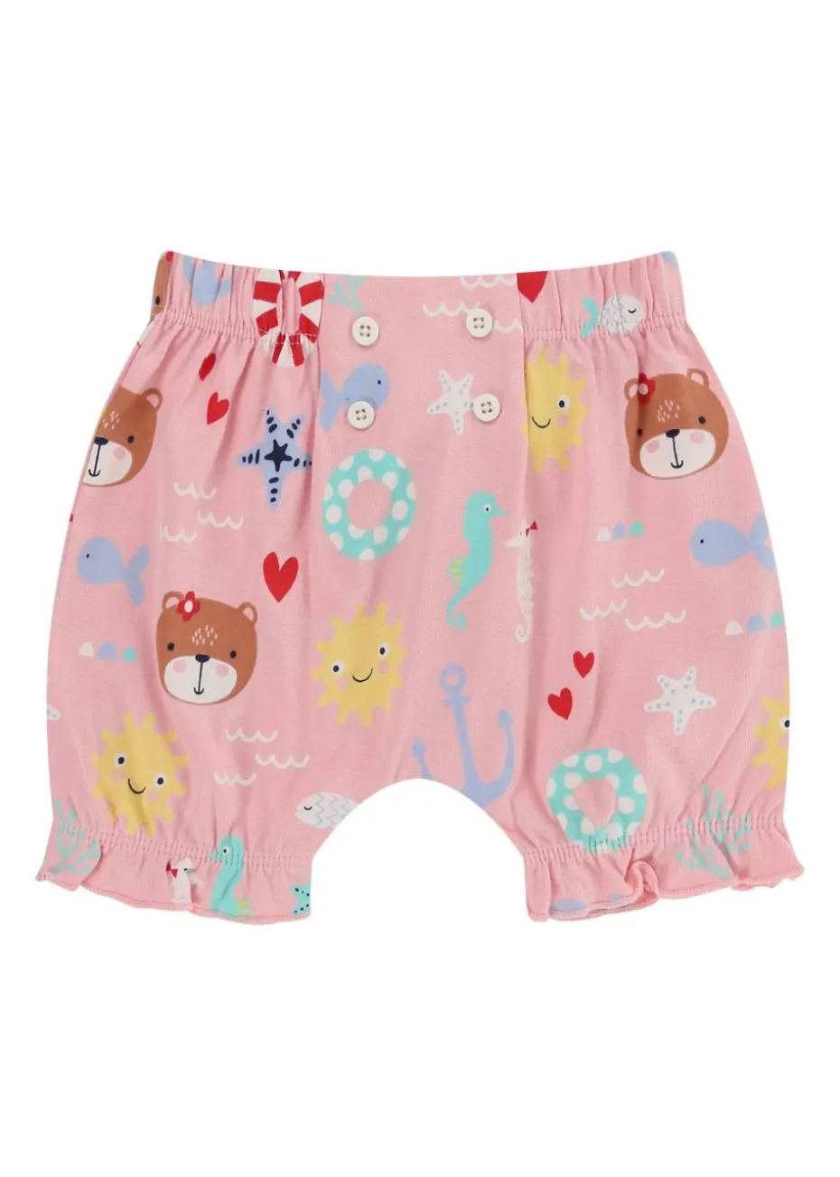 Lilly & Sid Multi Lilly At The Beach Print Top & Short Set (0- 24 Months)