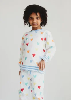 Lilly & Sid Multi White Heart Print Sweatshirt (0-8 Years)