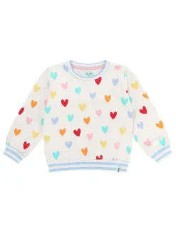 Lilly & Sid Multi White Heart Print Sweatshirt (0-8 Years)