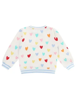 Lilly & Sid Multi White Heart Print Sweatshirt (0-8 Years)