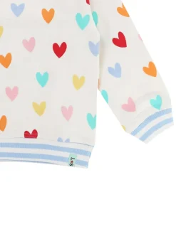 Lilly & Sid Multi White Heart Print Sweatshirt (0-8 Years)