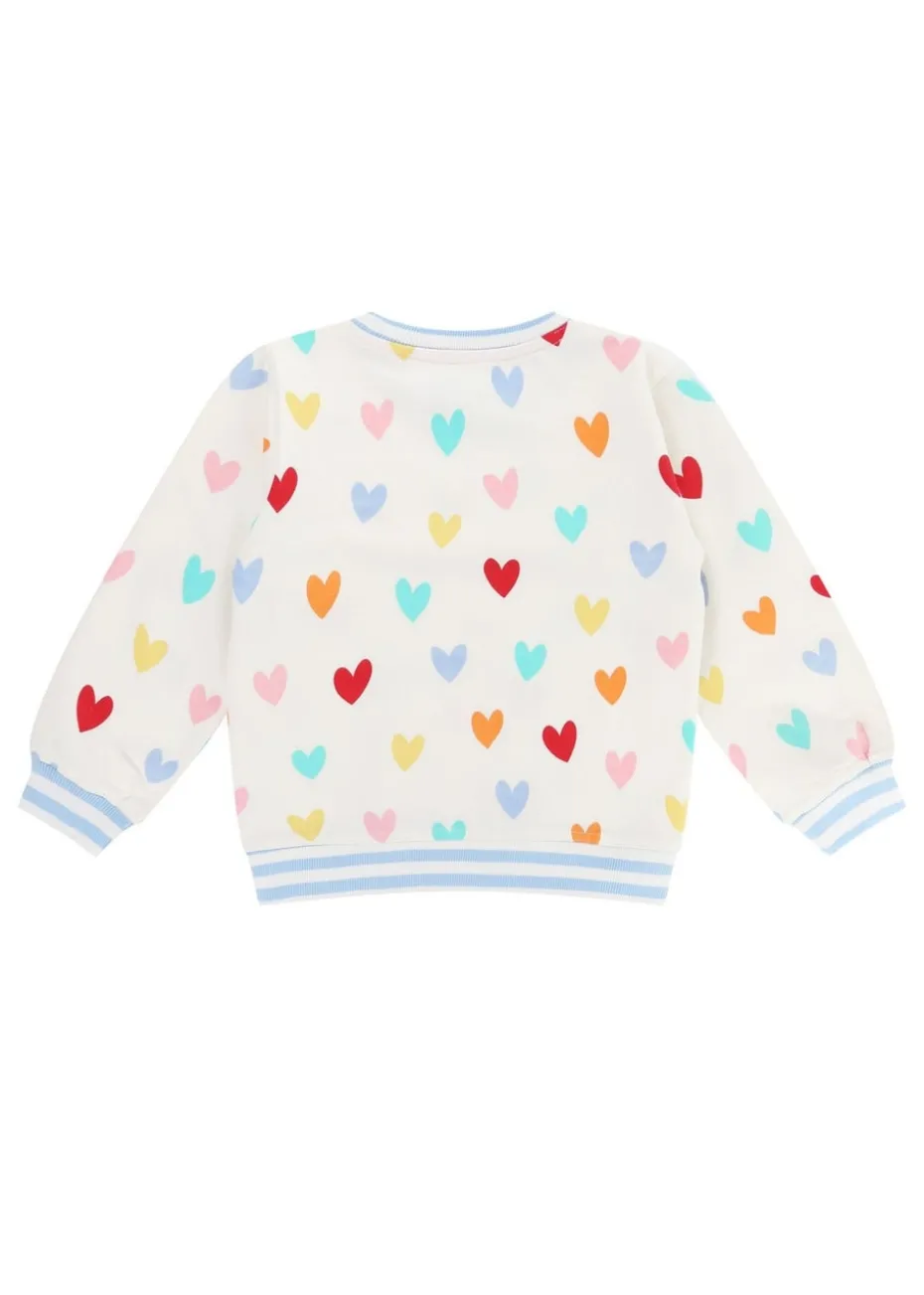 Lilly & Sid Multi White Heart Print Sweatshirt (0-8 Years)