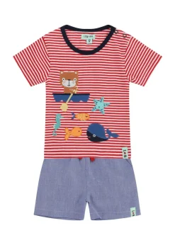 Lilly & Sid Multicoloured Lilly On The Boat Applique Top & Short Set (0- 24 Months)