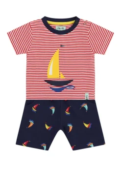 Lilly & Sid Multicoloured Boat Print Top & Short Set (0- 24 Months)