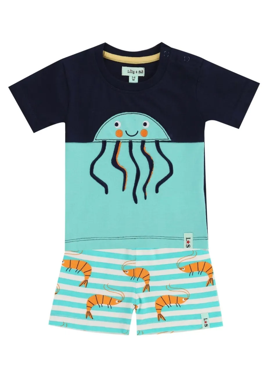 Lilly & Sid Multicoloured Sea Floral Print Top & Pant Set (0- 24 Months)