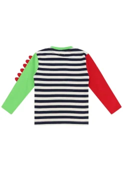 Lilly & Sid Multicoloured Dinosaur Applique Top (6 Months- 7 Years)