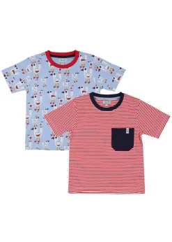 Lilly & Sid Multicoloured Seagull & Stripe Print Top 2 Pack (0-8 Years)