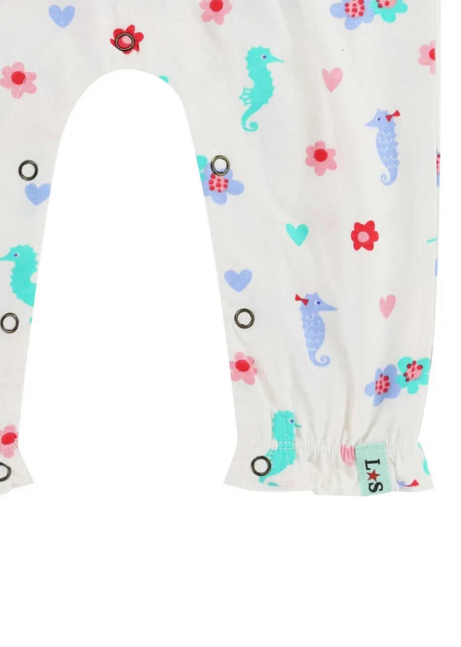 Lilly & Sid Multicoloured Seahorse Print Romper (0- 24 Months)