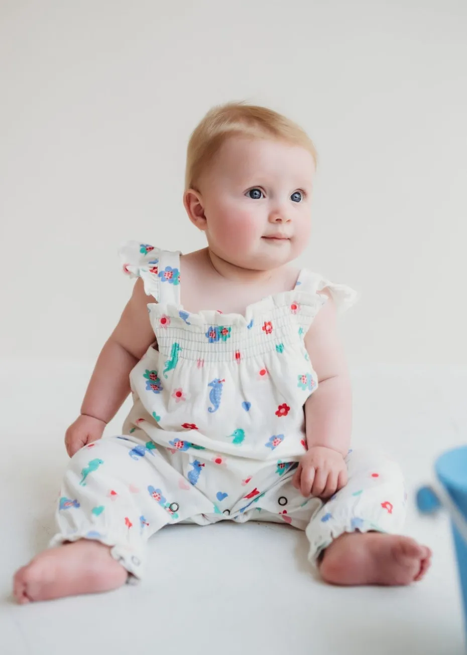 Lilly & Sid Multicoloured Seahorse Print Romper (0- 24 Months)