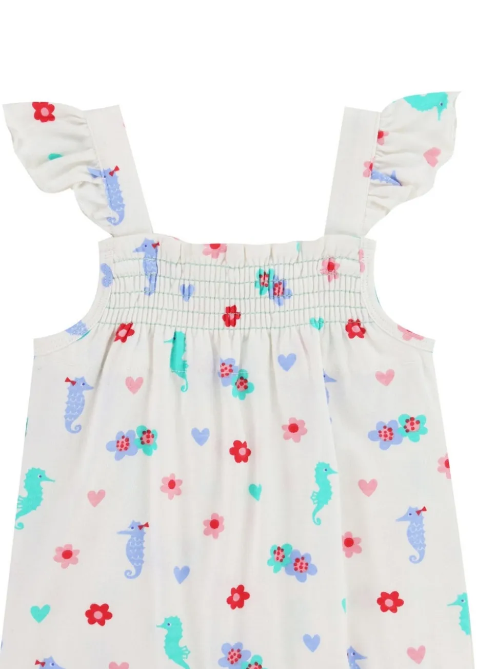 Lilly & Sid Multicoloured Seahorse Print Romper (0- 24 Months)