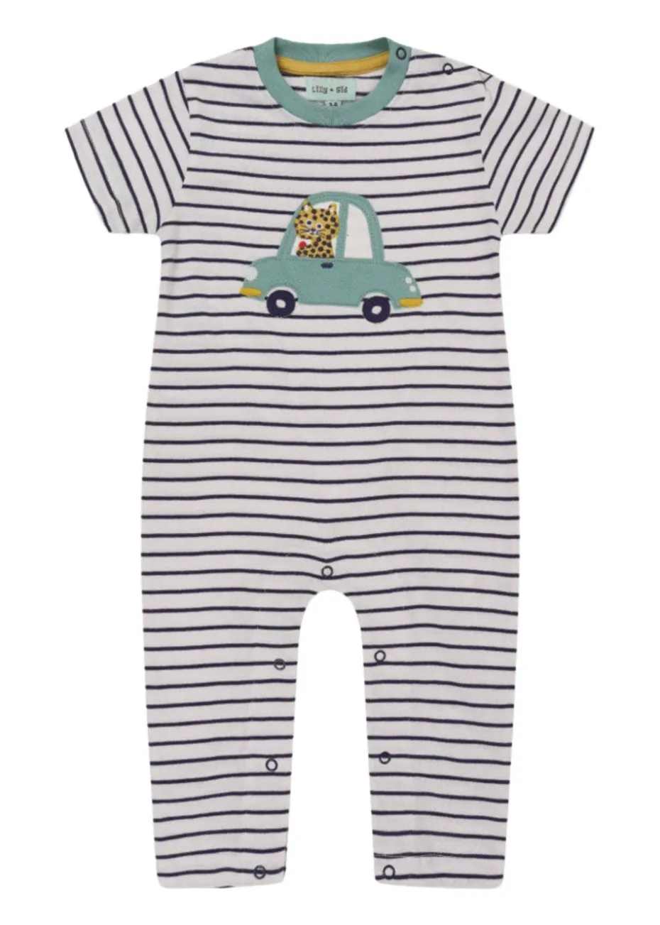 Lilly & Sid Multicoloured Car Applique Romper (0-12 Months)