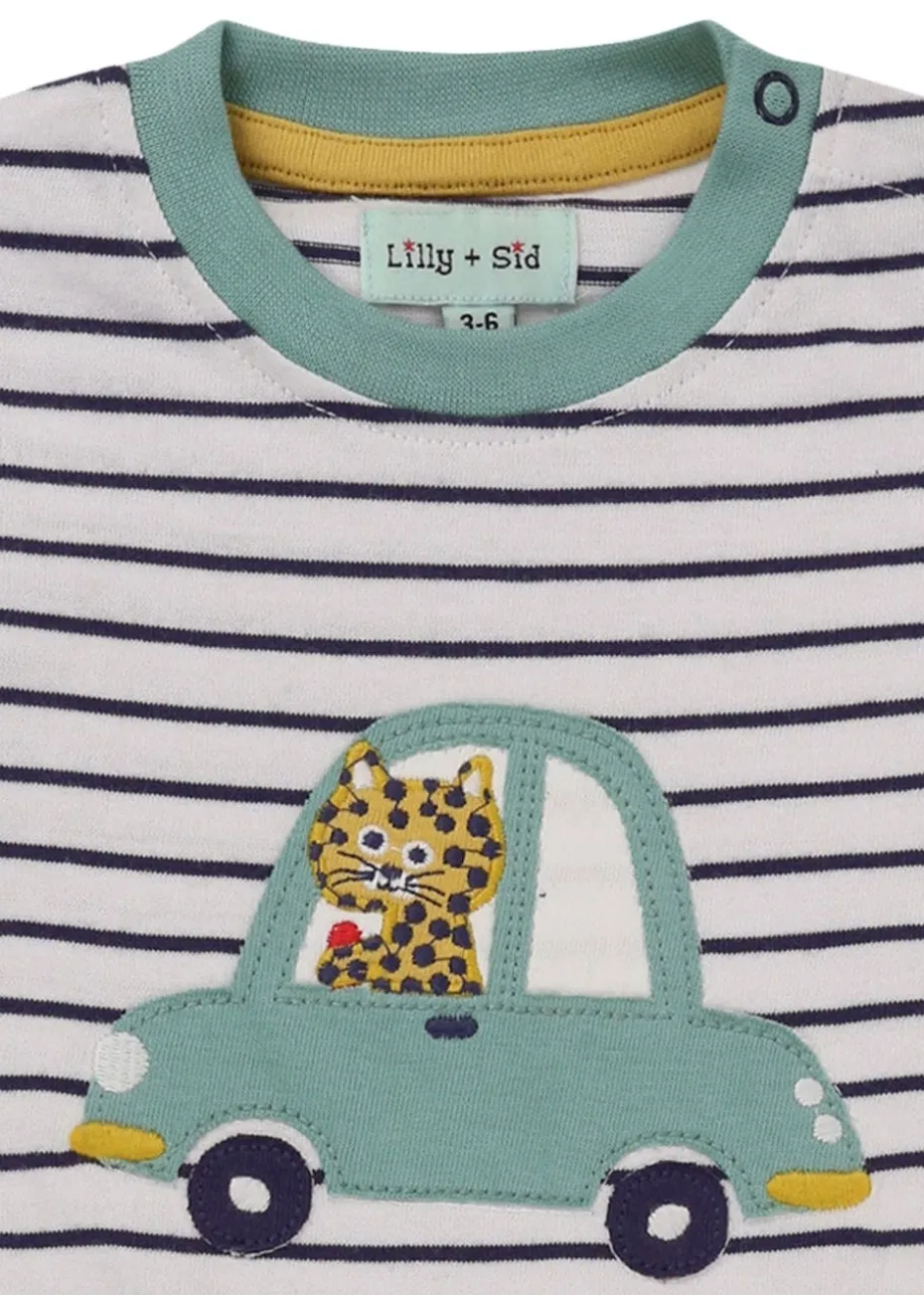Lilly & Sid Multicoloured Car Applique Romper (0-12 Months)