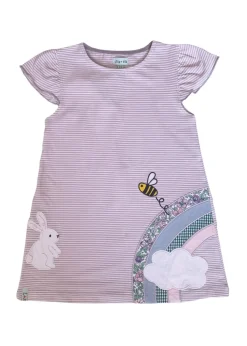Lilly & Sid Multicoloured Bunny & Bees Applique Dress (0-8 Years)