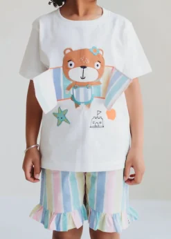 Lilly & Sid Multicoloured Deckchair Stripe Print Shorts (24 Months- 7 Years)