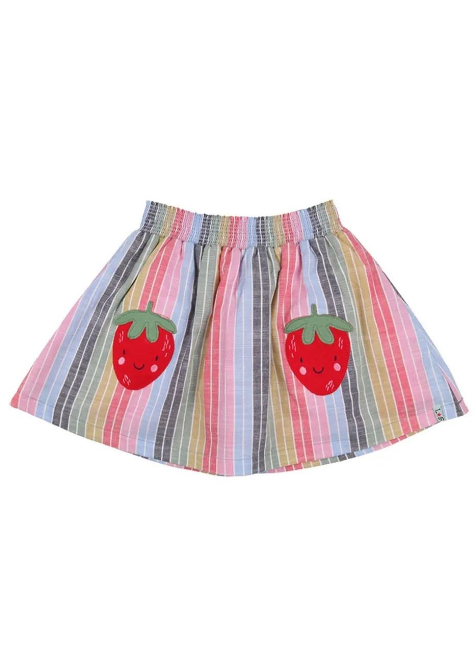 Lilly & Sid Multicoloured Rainbow Stripe Print Skirt (24 Months- 8 Years)