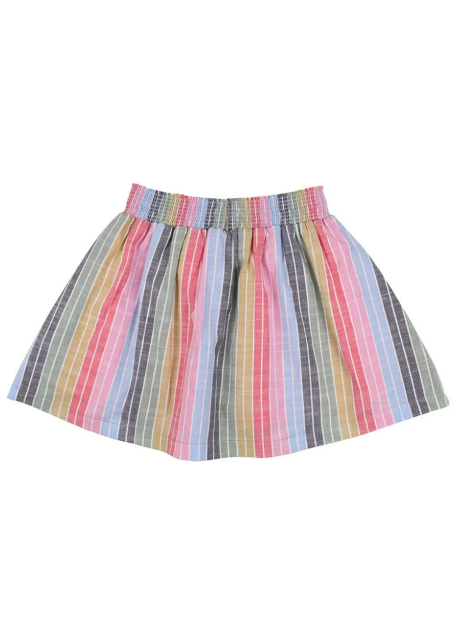 Lilly & Sid Multicoloured Rainbow Stripe Print Skirt (24 Months- 8 Years)