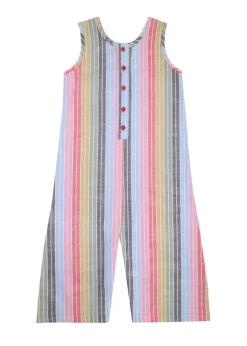 Lilly & Sid Multicoloured Rainbow Stripe Print Jumpsuit (24 Months- 8 Years)