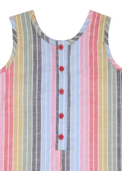 Lilly & Sid Multicoloured Rainbow Stripe Print Jumpsuit (24 Months- 8 Years)