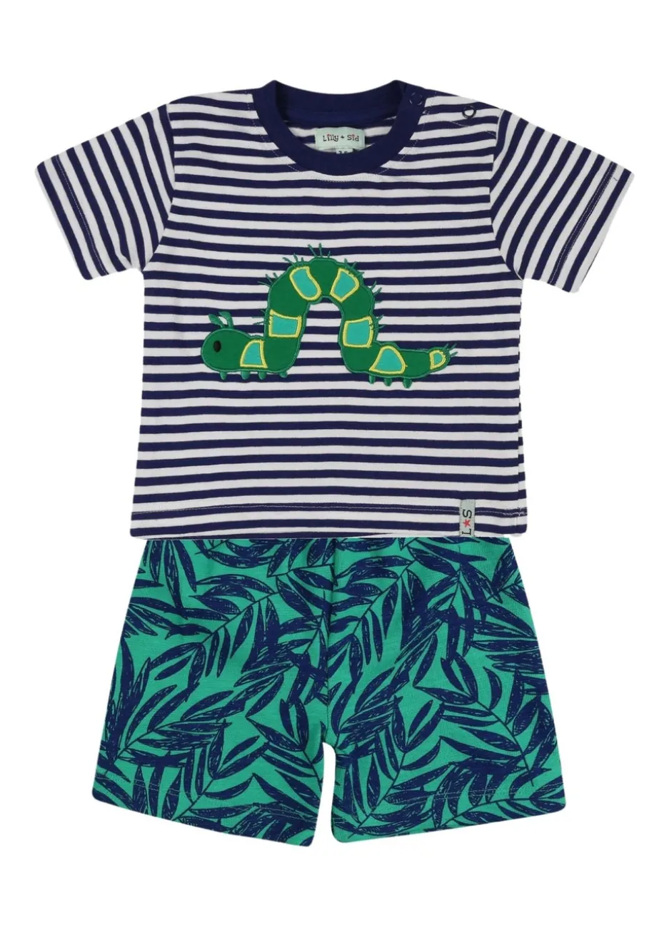 Lilly & Sid Multicoloured Palm Print Top & Short Set (0- 24 Months)