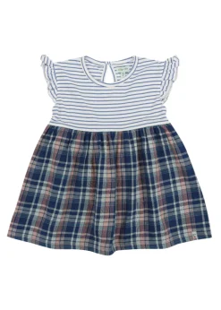 Lilly & Sid Navy Check & Stripe Dress (0-8 Years)