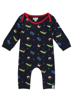 Lilly & Sid Navy Dinosaur Print Romper (0-12 Months)