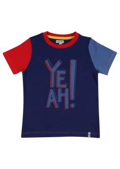 Lilly & Sid Navy Yeah Slogan Print T-Shirt (24 Months- 8 Years)