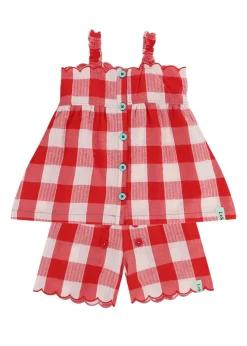 Lilly & Sid Red Gingham Print Dress & Short Set (0-8 Years)