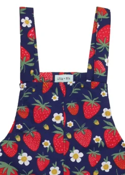 Lilly & Sid Red Strawberry Print Dungarees (0-8 Years)