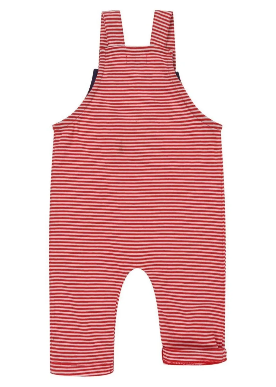 Lilly & Sid Red Stripe Print Dungarees (0- 24 Months)