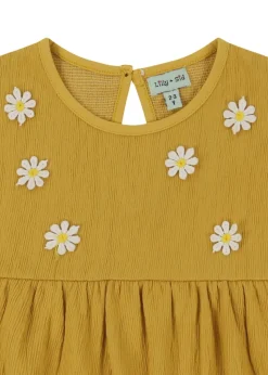 Lilly & Sid Yellow Floral Applique Dress (0-8 Years)