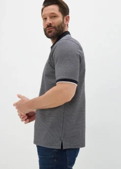 Lincoln Black Textured Polo Shirt