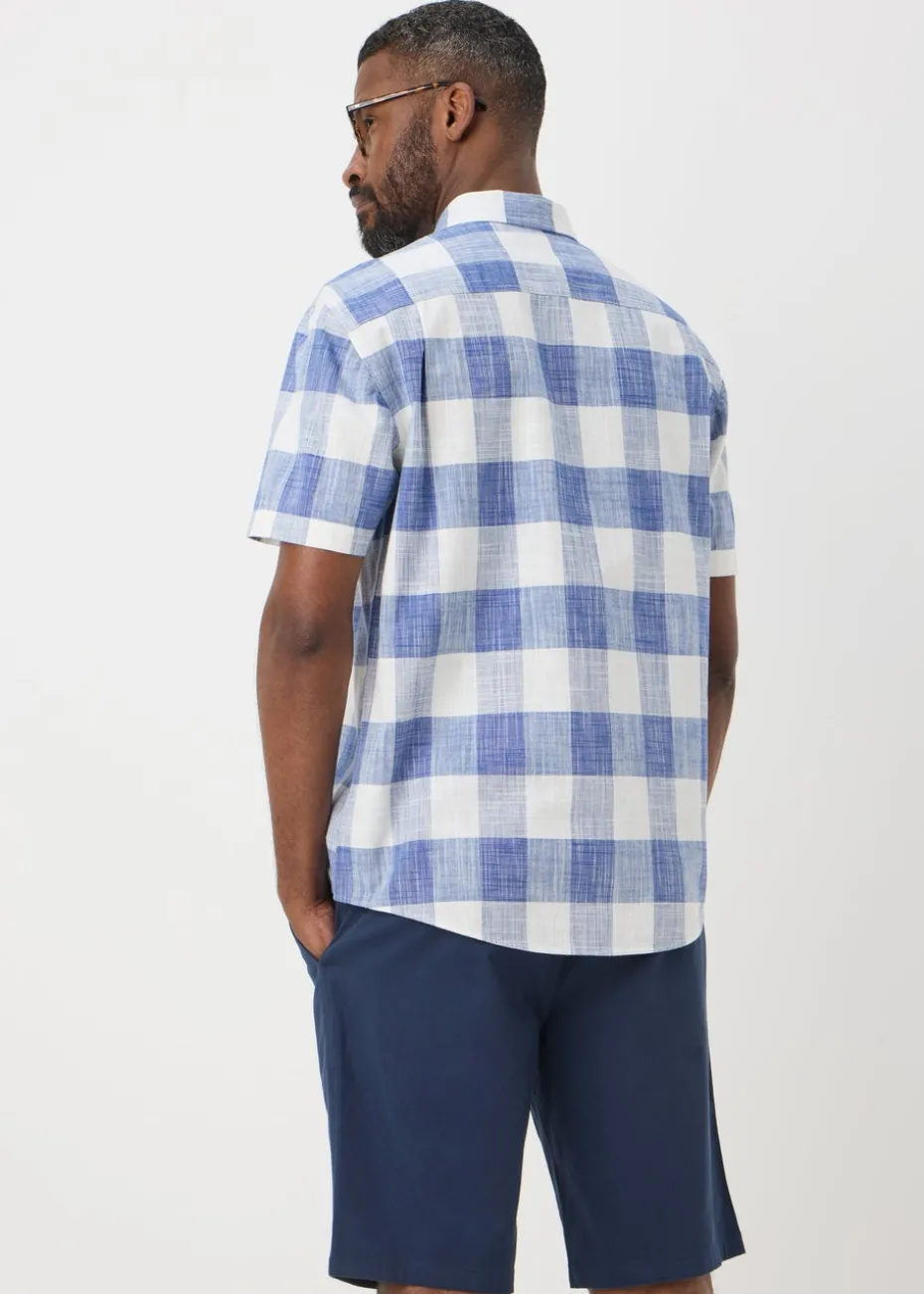 Lincoln Blue Check Slub Shirt