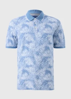 Lincoln Blue Palm Printed Polo Shirt