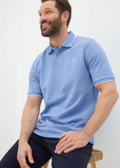 Lincoln Blue Textured Polo Shirt