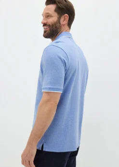 Lincoln Blue Textured Polo Shirt