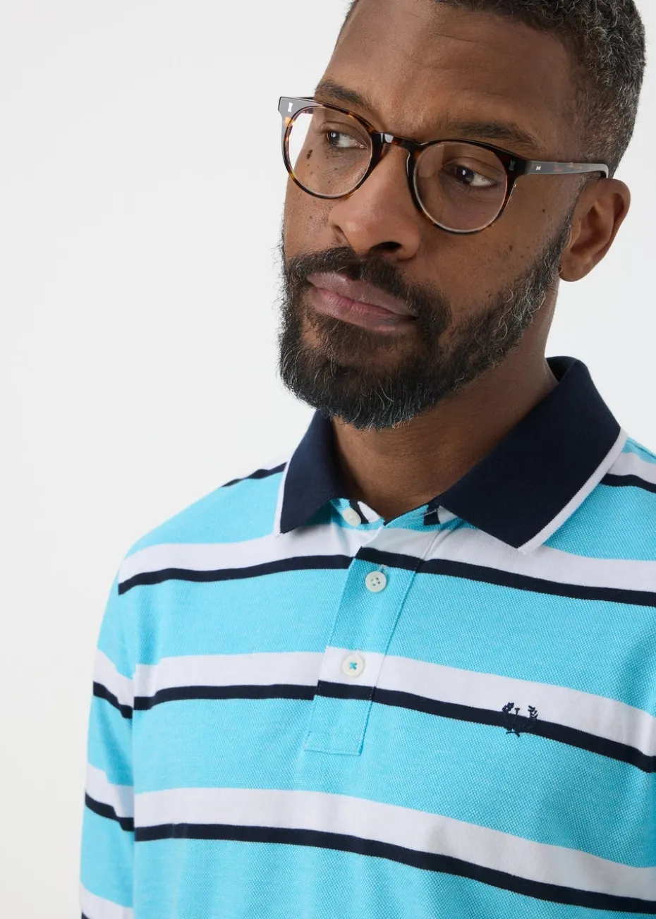 Lincoln Bright Blue Striped Polo Shirt