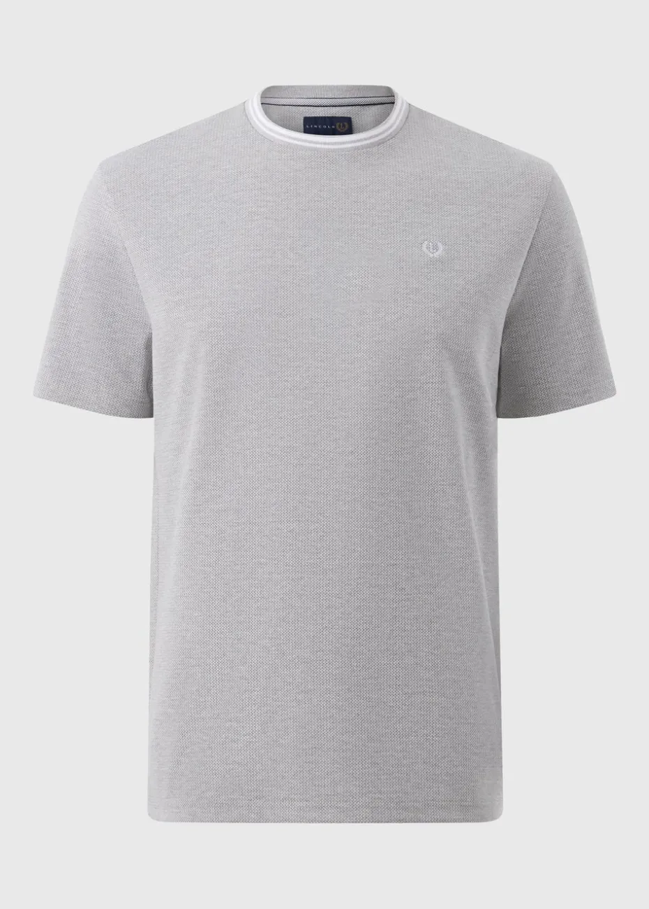 Lincoln Grey Textured Trim T-Shirt