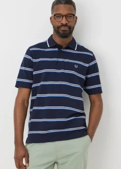 Lincoln Herringbone Stripe Polo Shirt