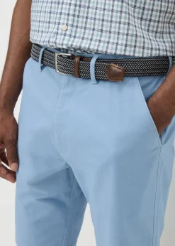 Lincoln Light Blue Belted Chino Shorts