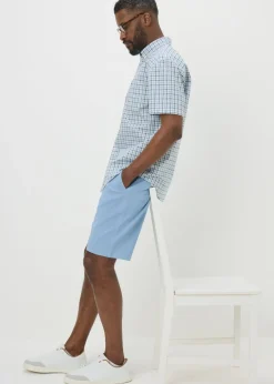 Lincoln Light Blue Belted Chino Shorts