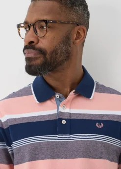Lincoln Pink Block Stripe Polo Shirt
