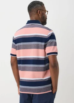 Lincoln Pink Block Stripe Polo Shirt