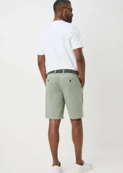 Lincoln Sage Green Belted Chino Shorts