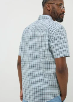 Lincoln Teal Mini Check Shirt