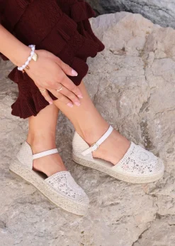 Linzi Adelina Beige Woven Two Part Espadrille Sandal