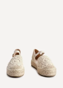 Linzi Adelina Beige Woven Two Part Espadrille Sandal